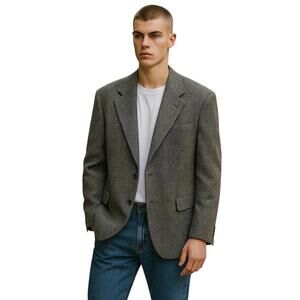 Vintage Harris Tweed Blazer Wool Hand Woven  Liberty London